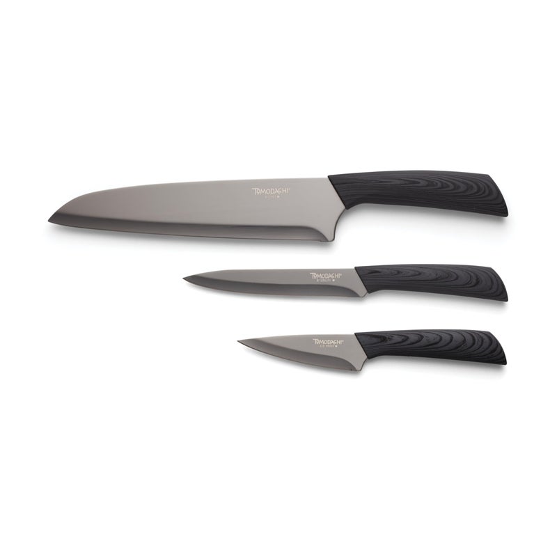 Hampton Forge Tomodachi HMC01A612C Raintree Ash â€“ 3 Piece Knife Set with Matching Blade Guards - Image 2
